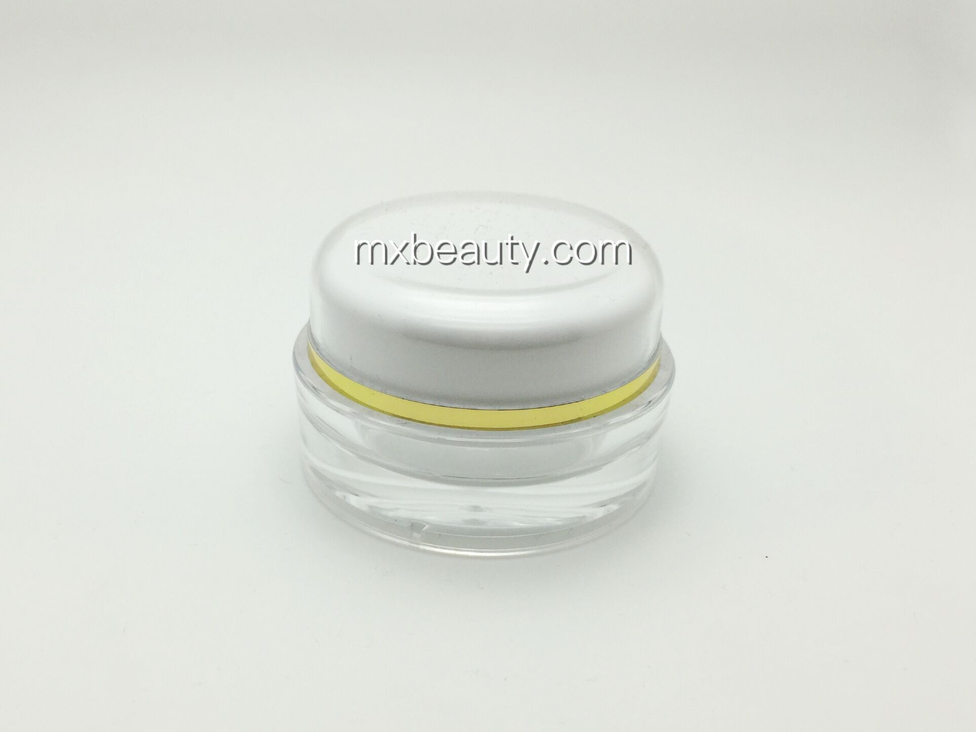 high quality classic pmma acrylic cream jar 50g 30g 15g UV coating hot stamping gold ring plastic cosmetic cream jar