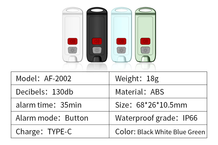 Rape Alarm Defensa Personal Alarm Women Panic Alarma 130db Emergency Weapons Led Flashlight Self Defense Keychain