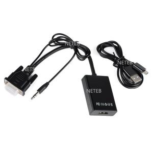 China 1080P VGA to HDMI Audio Video Cable Adapter Female Converter with USB Cable factory