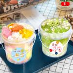Bucket Clear Plastic Protein Tubs Puffs Food With PP Lid Customized Logo