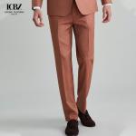 Knitted Weaving Method Slim Fit Pencil Skinny Suit Pants for Men's Business
