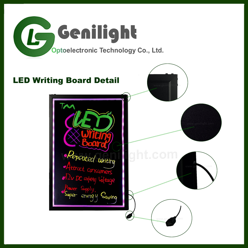 Acrylic Rectangle Neon Writing Board LED Display for Business