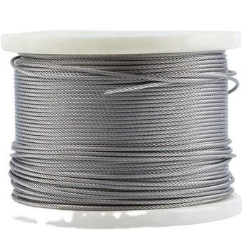 Non-coated 5/32" T316 7x19 Stainless Steel Wire Rope Aircraft Cable 500FT Steel