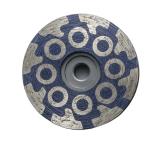 Six Segmented Diamond Powder Cup Wheel for Resin Filled Round Turbo Granite