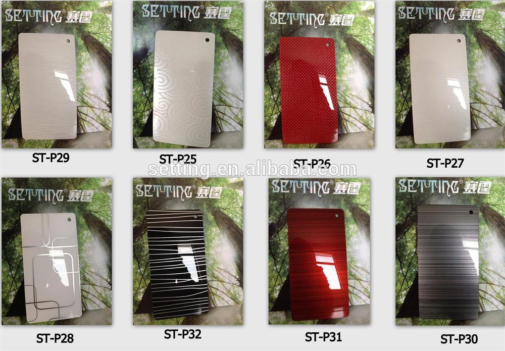 Pattern color acrylic sheet faced mdf for furniture or commercial decoration