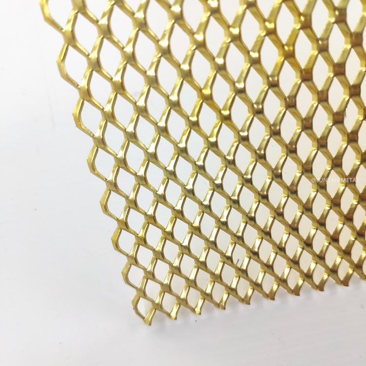 yellow color bigh hole expanded metal meshsheet for gate decorative