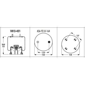 China 1R12-421 Goodyear Air Spring W013589010 Ridewell 1003589010C on sale