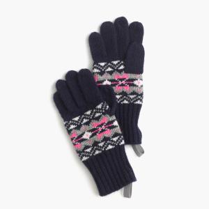 China Customized Winter Knitted Gloves With Fingers / Fair Isle Jacquard Pattern factory