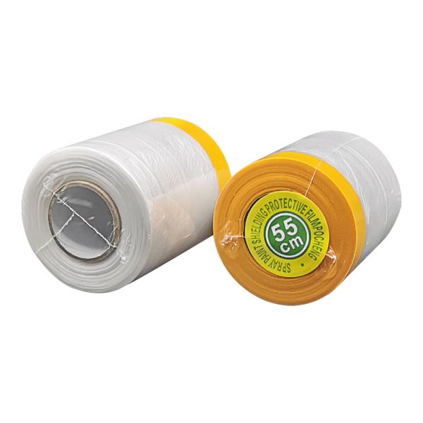China Plastic Painter Pre Taped Transparent Masking Film For Painting  Protection factory
