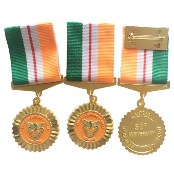 Custom Commemorative Souvenir Medals Woven Polyester Nylon Medal Ribbon