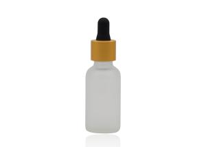 China 50ml Frosted Clear Oil Bottle Essential Oil Glass Bottles With Matte Gold Dropper factory