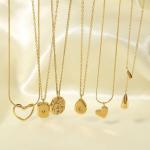 Waterdrop Jewelry Pendant Necklace Stainless Steel Heart Luxury Chain Necklace