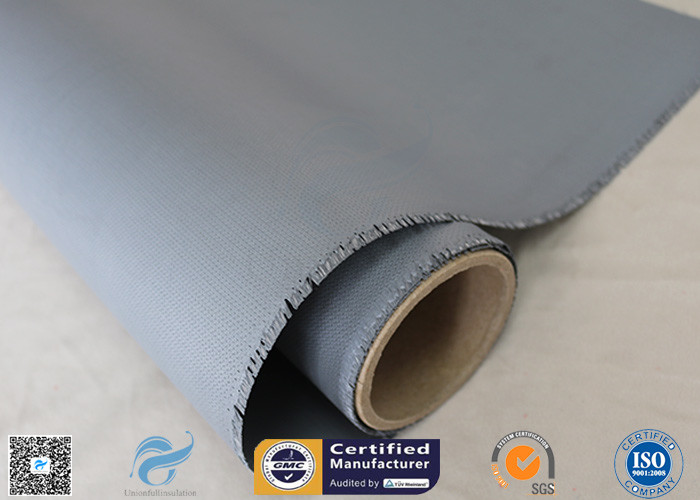 Non - Adhesive 0.45mm Gray Color 510g High Insulaiton Silicone Coated Fiberglass Fabric
