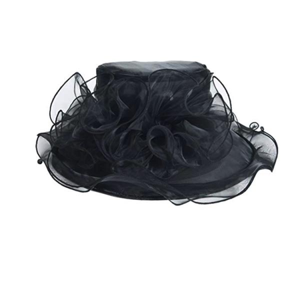 Fashion Women handmade Wide Brim The elegant church hat with satin Party Hats