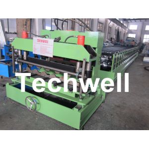 China Color Steel Glazed Tile Roll Forming Machine with PLC Computer Control to Europe factory