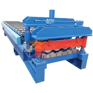 China 0.3-0.7mm Glazed Tile Roll Forming Machine PLC Step Tile Making Machine factory