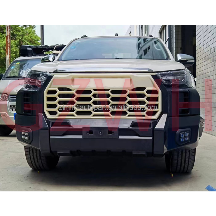 Toyota Hilux 2021 Plastic Front Rear Bumper Grille Full Sets Body Kit Black/Custom Color