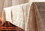 christmas tablecloths cotton and linen, Tablemat, Corcheted Lace Table linen,