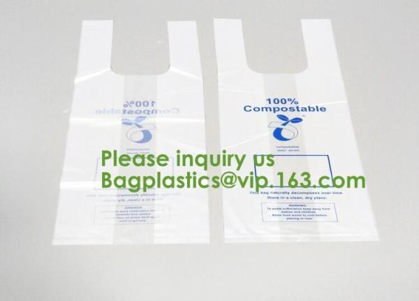 100% Biodegradable Compostable Plastic T-Shirt Vest Bag For Shopping,Home