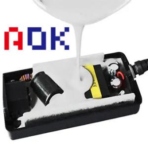China AOK White High Temperature Potting Compound , Electrically Insulating Thermal Silicone Glue factory