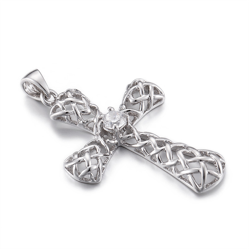 Overlap II 925 Silver CZ Pendant 1.3mm Stones 1.90 Grams