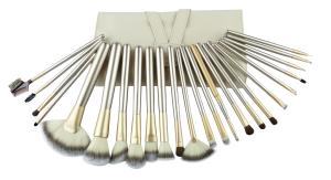 China 24 Pcs Natural Hair eyeshadow brushes set nylon and pony IN sliver factory