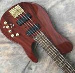 Custom Grand Guitar Bass 5 String Bass Elm Body Fingerboard Inlay Acoustic Steel
