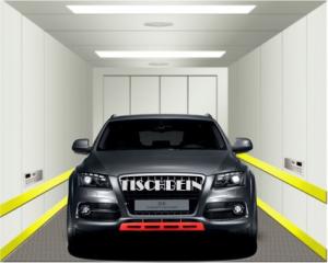 China 5000-10000kg VVVF Drive Durable Automobile Elevator Commercial Car Elevator Two Operation Panels Inside Cabin Low Noise factory