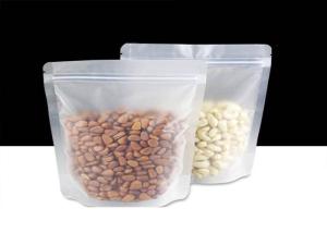 China Food Grade Clear Stand Up Pouches Square Flat Bottom Side Gusset With Zip Lock factory