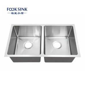 China Popular Item Undermount Double Sinks Stainless Steel Handmade Kitchen Sinks on sale