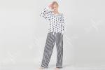 Comfortable Dotted Womens Pyjama Sets Long Sleeve Top And Pants Soft Handfeel