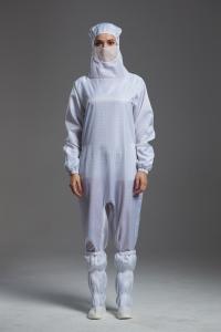 China Safety Clothing Anti Static Garments , White Coveralls With Hood Size Customized factory