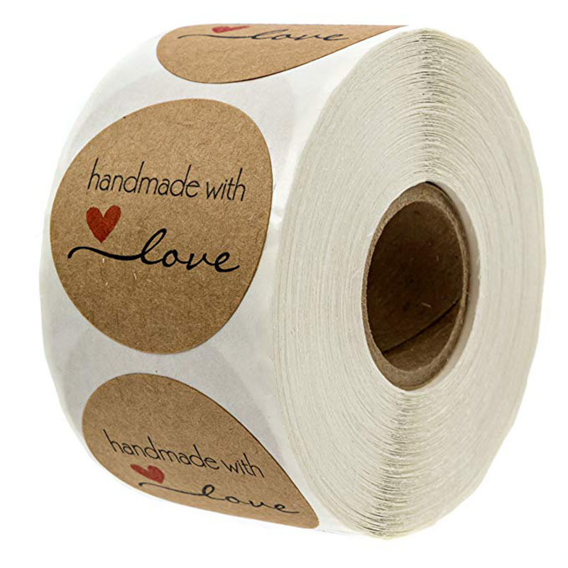 Silk Screen Printing Kraft Paper Self Adhesive Sticky Labels
