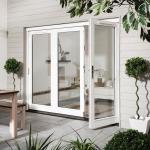 Multi Color Hinged Security Doors , Sound Insulation Aluminium Glass Front Door