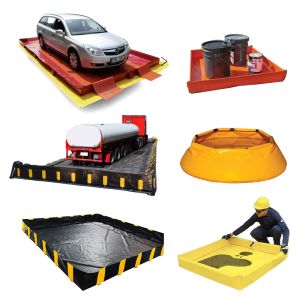China PVC Collapsible Spill Berms Self Rising Spill Containment Berm Flexible Spill Bunding Solution on sale