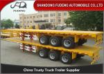 Tri Axle 20 Foot Flatbed Trailer , 40ft / 45ft Flatbed Heavy Duty Trailer