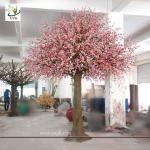 UVG white blossoms artifical christmas decorate trees with fiberglass trunk for