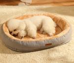 Basics Round Bolster Indestructible Dog Bed With Flannel Top