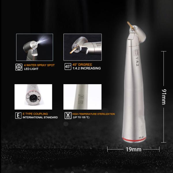 45 Degree Fiber Optic Dental Surgical Handpiece With Glass Rod
