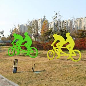 China Abstract Silhouette Sports Figure Outdoor Metal Sculpture Antique Art Ornaments factory