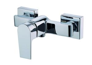 China Drip Proof Minimalist Bathroom Shower Mixer Faucet Wall Mounting Chrome Finish factory