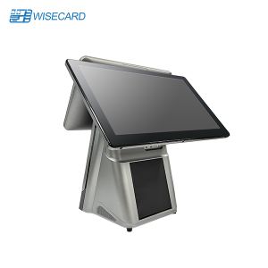 China 2022 Wisecard WCT-C1 Android Cash Register Dual Touch Screen OEM Printer Build in POS Point of Sale All in One Pos System factory