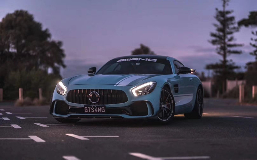 For Mercedes AMG GT Body Kit AMG GT Upgraded PD-style Front Bumper Diffuser Spoiler Body Kit