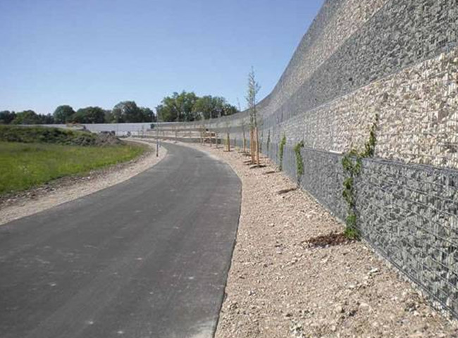 1m-5m Width Gabion Noise Barrier Gabion Baskets PVC Coated Wire