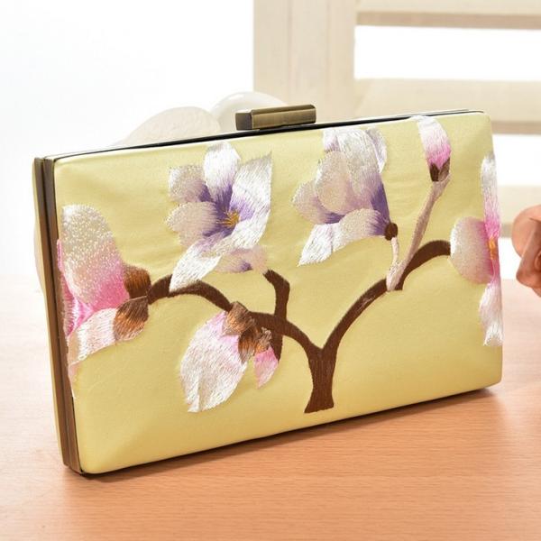 Evening bag retro hand-embroidered silk embroidered clutch bag banquet evening