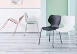 44.5cm Metal Leg Dining Chair Black Stackable Plastic Patio Chairs
