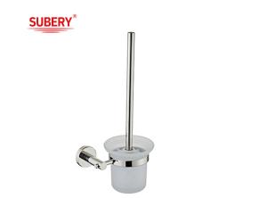 China stainless steel SS304 toilet brush holder Wall mounted toilet brush holder set with glass cups factory