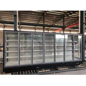2000L Grab And Go Upright Display Fridge Adjustable Shelving With 5 Glass Door