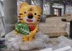 Cartoon Fiberglass Tiger Shopping Center Decorative With Cute Face