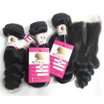 Double Weft 100% Virgin Human Hair Extensions Loose Wave Hair Bundle